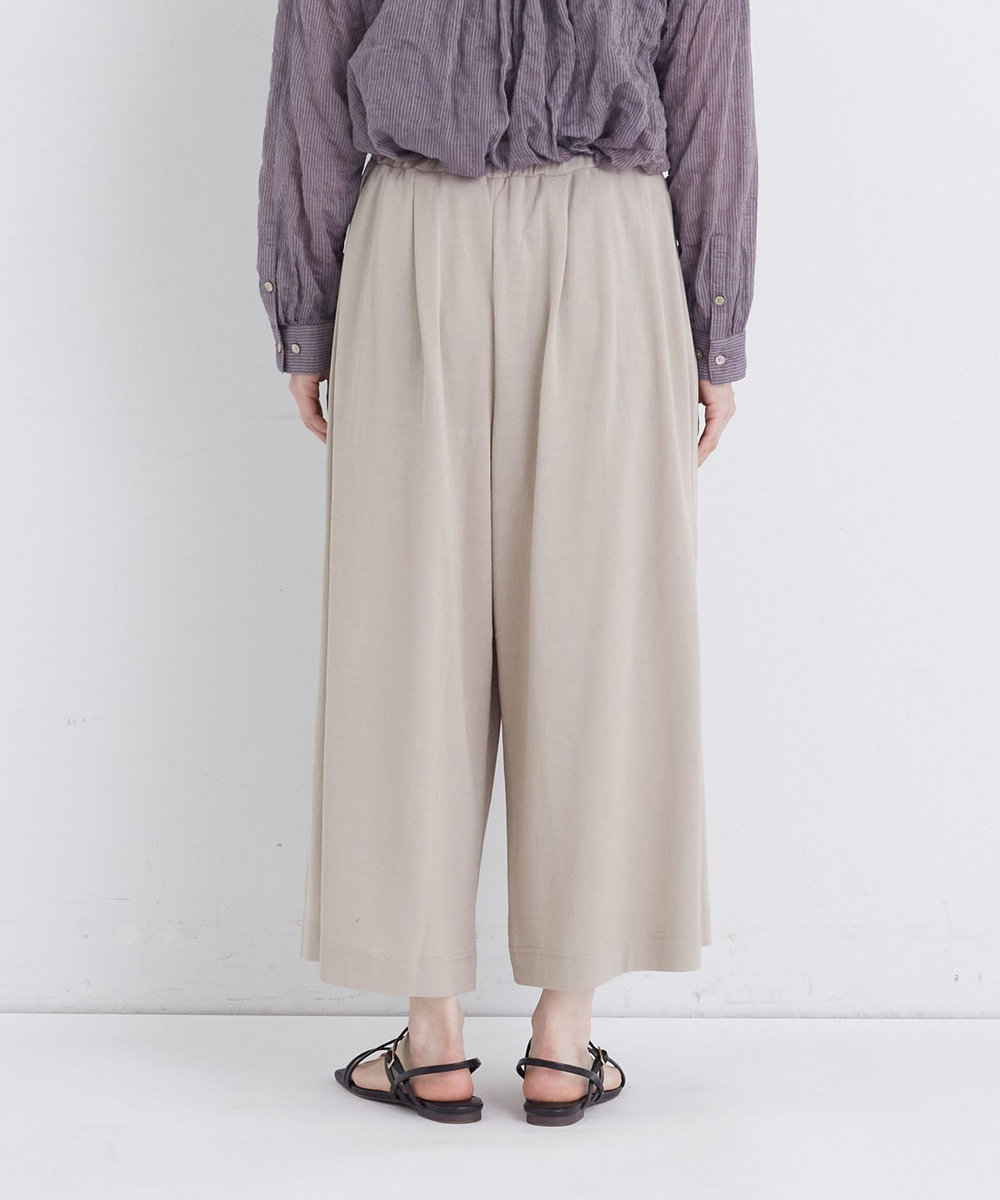 congés payés ADIEU TRISTESSE 【FAVE】ジャージーギャザーワイドパンツ グレイッシュベージュ
