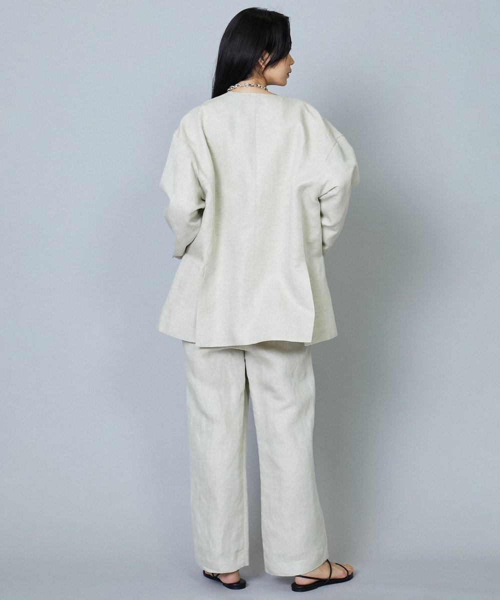 1er Arrondissement レーヨンリネンツイルワイドパンツ ベージュ