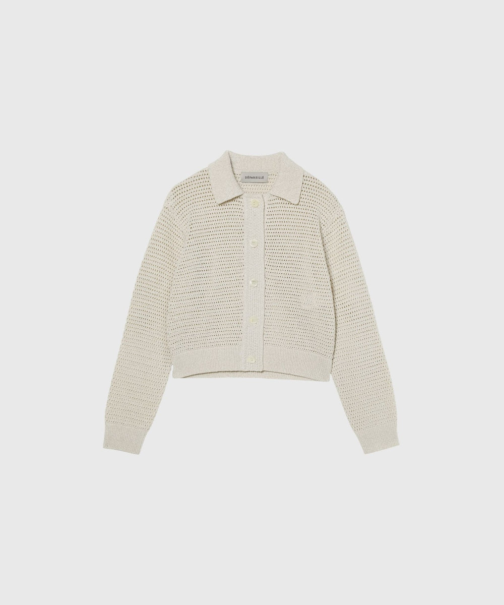 DÉPAREILLÉ MIX POLO CARDIGAN / ミックスポロカーディガン ベージュ