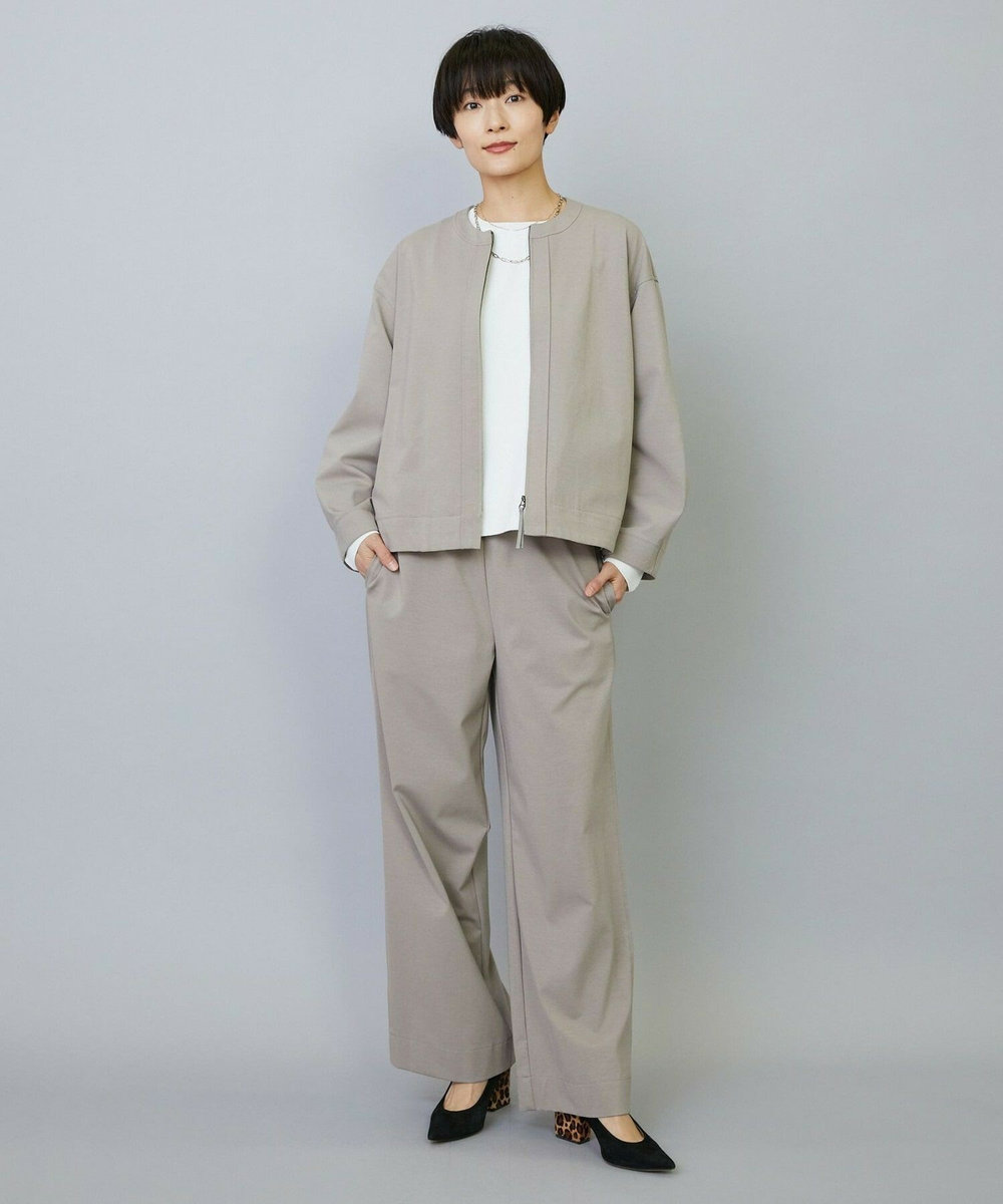 MOGA コットンナイロンポンチワイドパンツ サンドベージュ