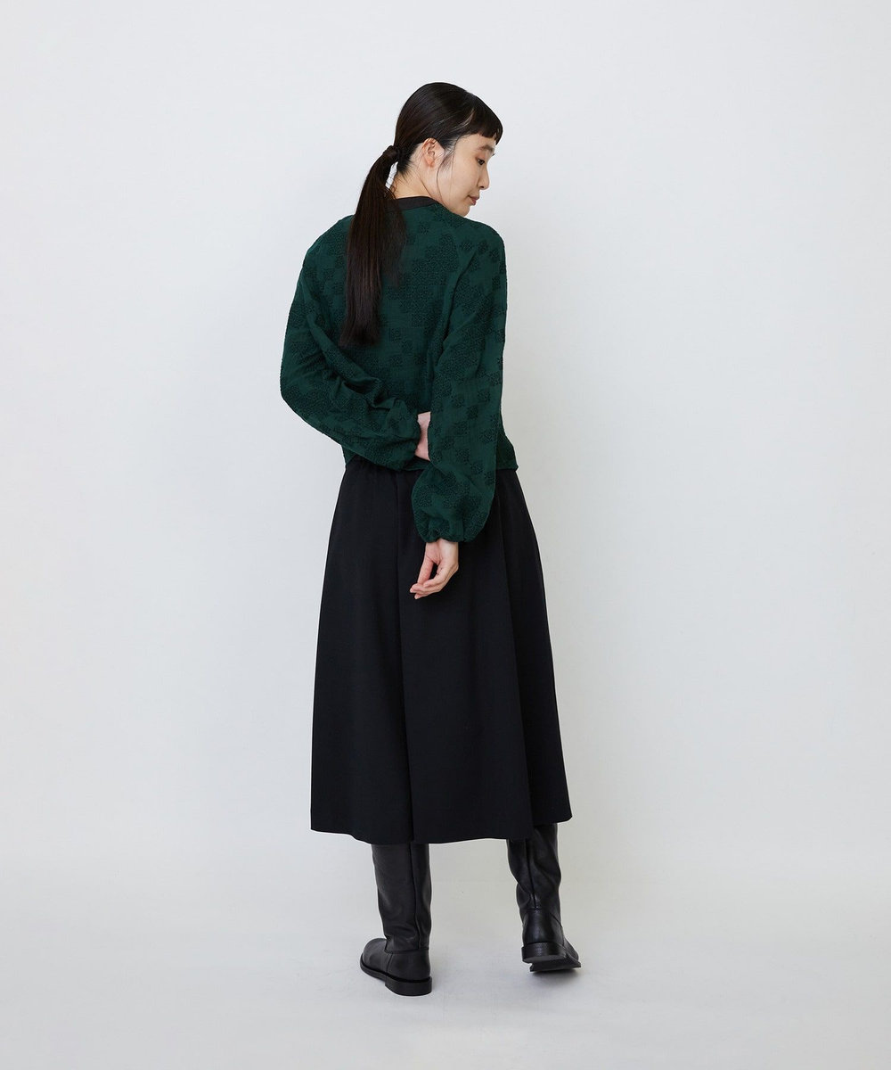 LOISIR 【少量生産】ガーゼエンブロイダリーカシュクールブラウス グリーン