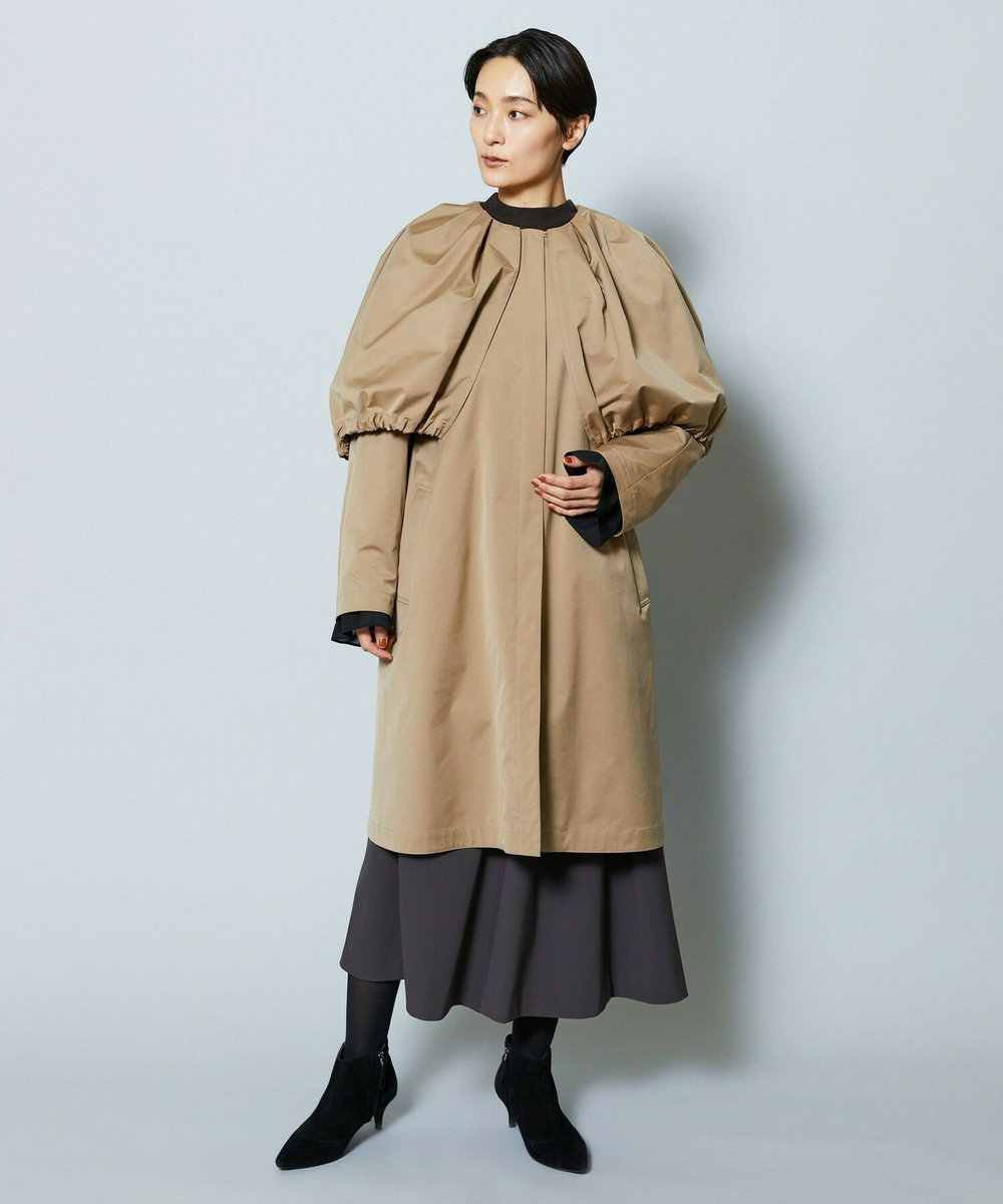 MOGA Collection MOGA Collection ポリエステルロングサテンコート ベージュ