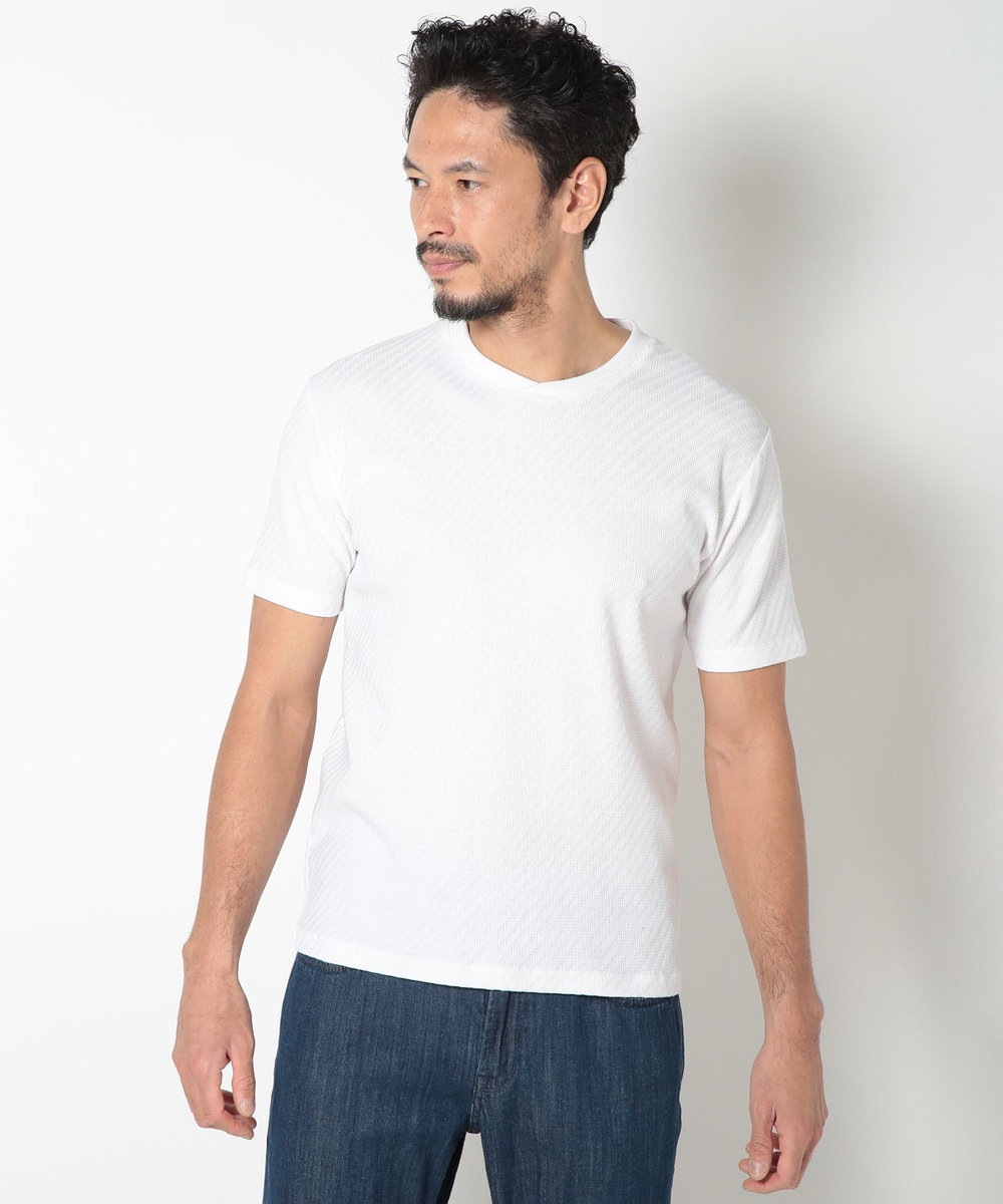 MEN'S BIGI リンクスジャカードシルケットカットソー ホワイト