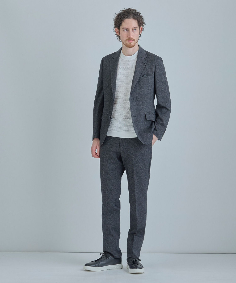 MEN'S BIGI 【ACTIVE TAILOR】ブリスターニットジャカードＴシャツ＜通気性/速乾性＞ ホワイト