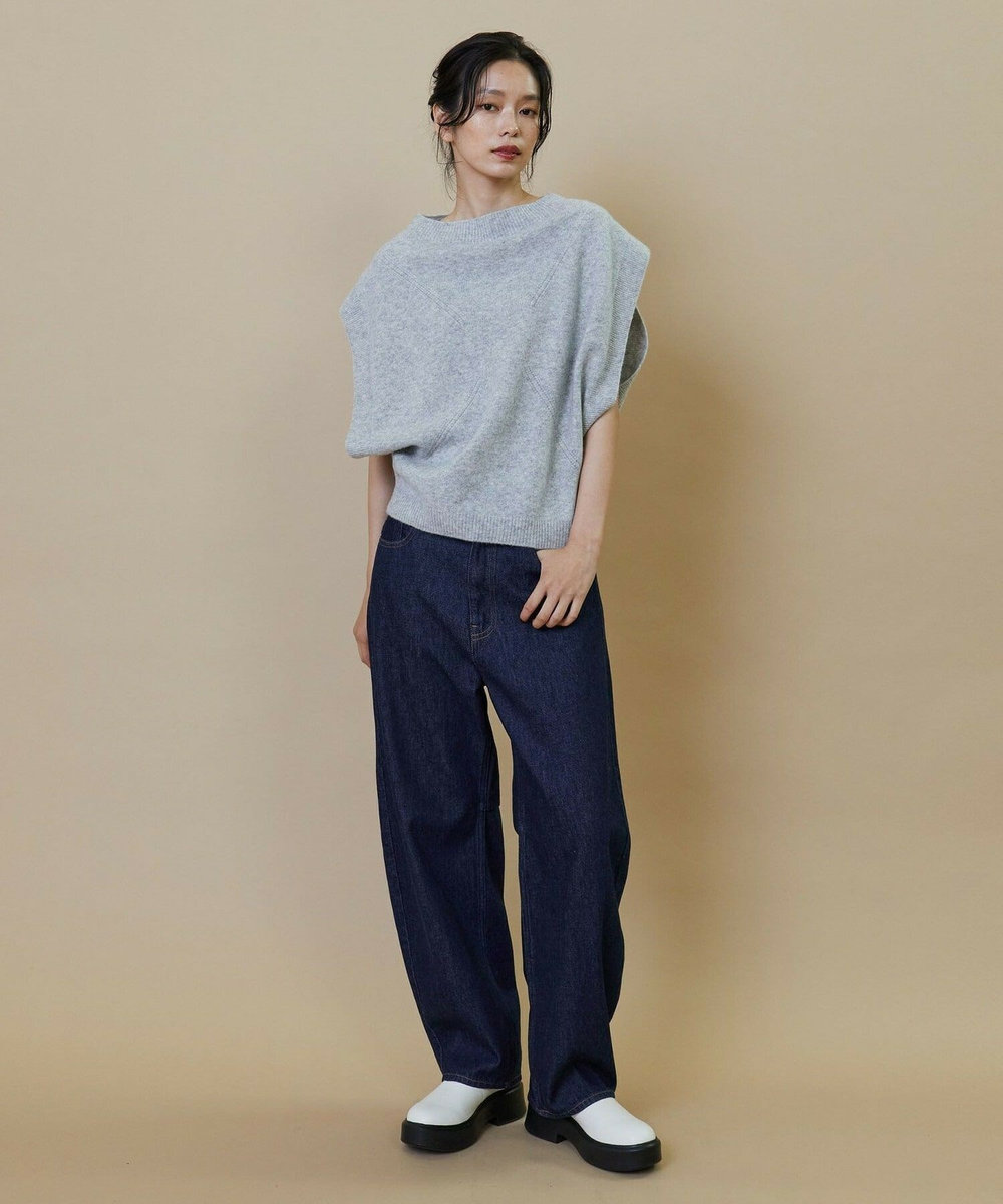 L'EQUIPE GREEN カシミヤ混ニットベスト ライトグレー