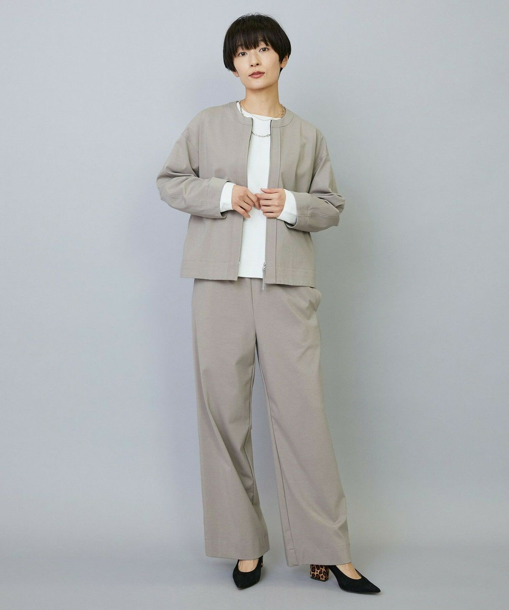 MOGA コットンナイロンポンチワイドパンツ サンドベージュ