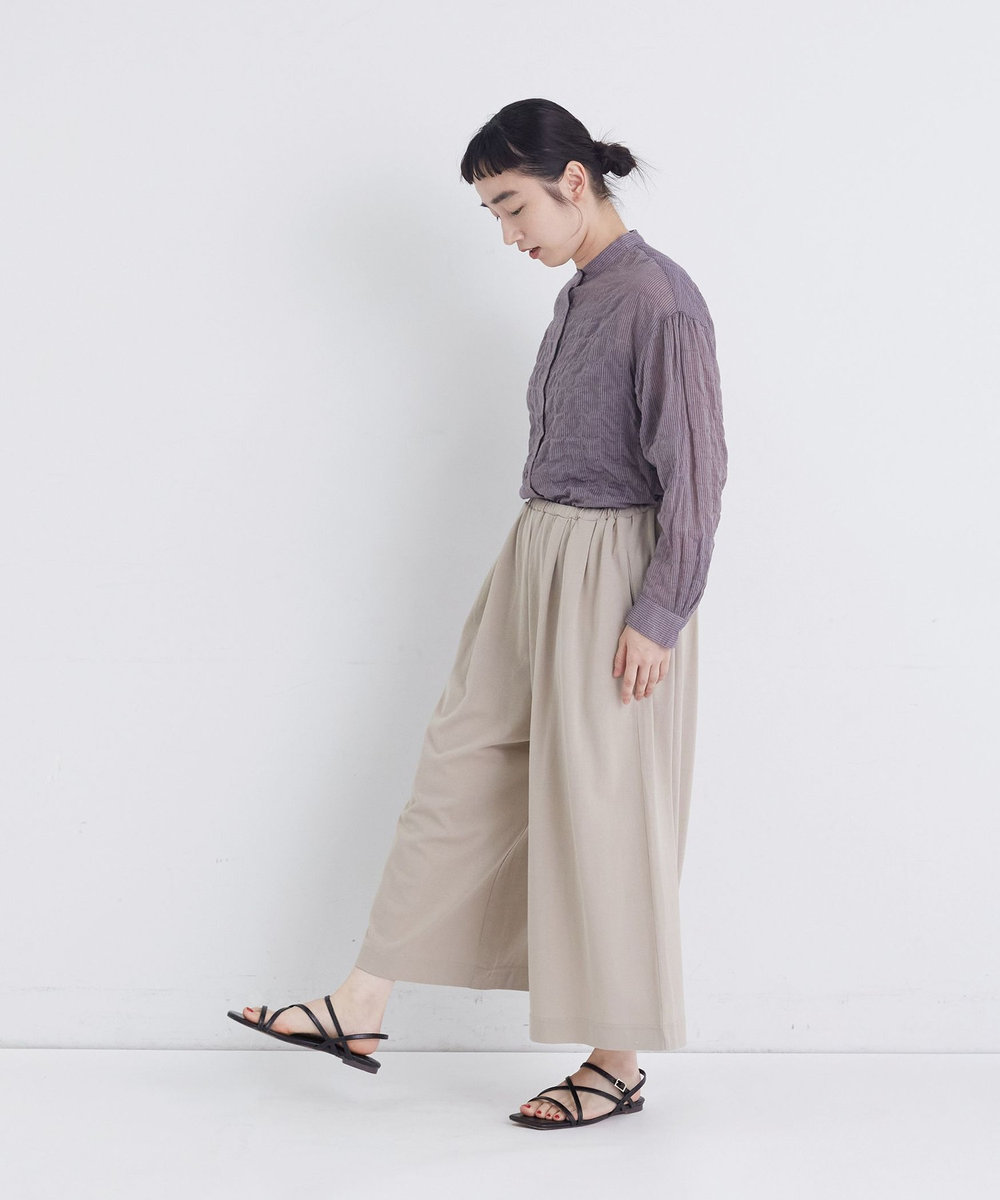 congés payés ADIEU TRISTESSE 【FAVE】ジャージーギャザーワイドパンツ グレイッシュベージュ