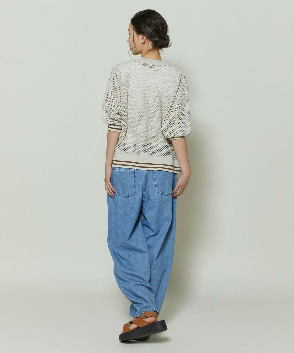 L'EQUIPE GREEN 和紙メッシュショートブルゾン ベージュ