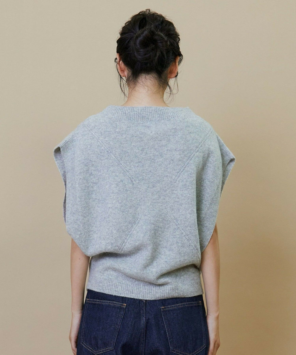 L'EQUIPE GREEN カシミヤ混ニットベスト ライトグレー