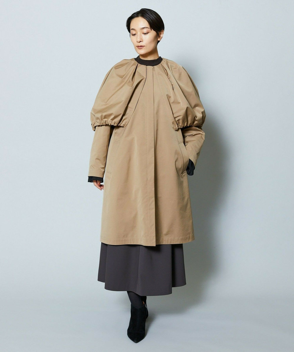 MOGA Collection MOGA Collection ポリエステルロングサテンコート ベージュ
