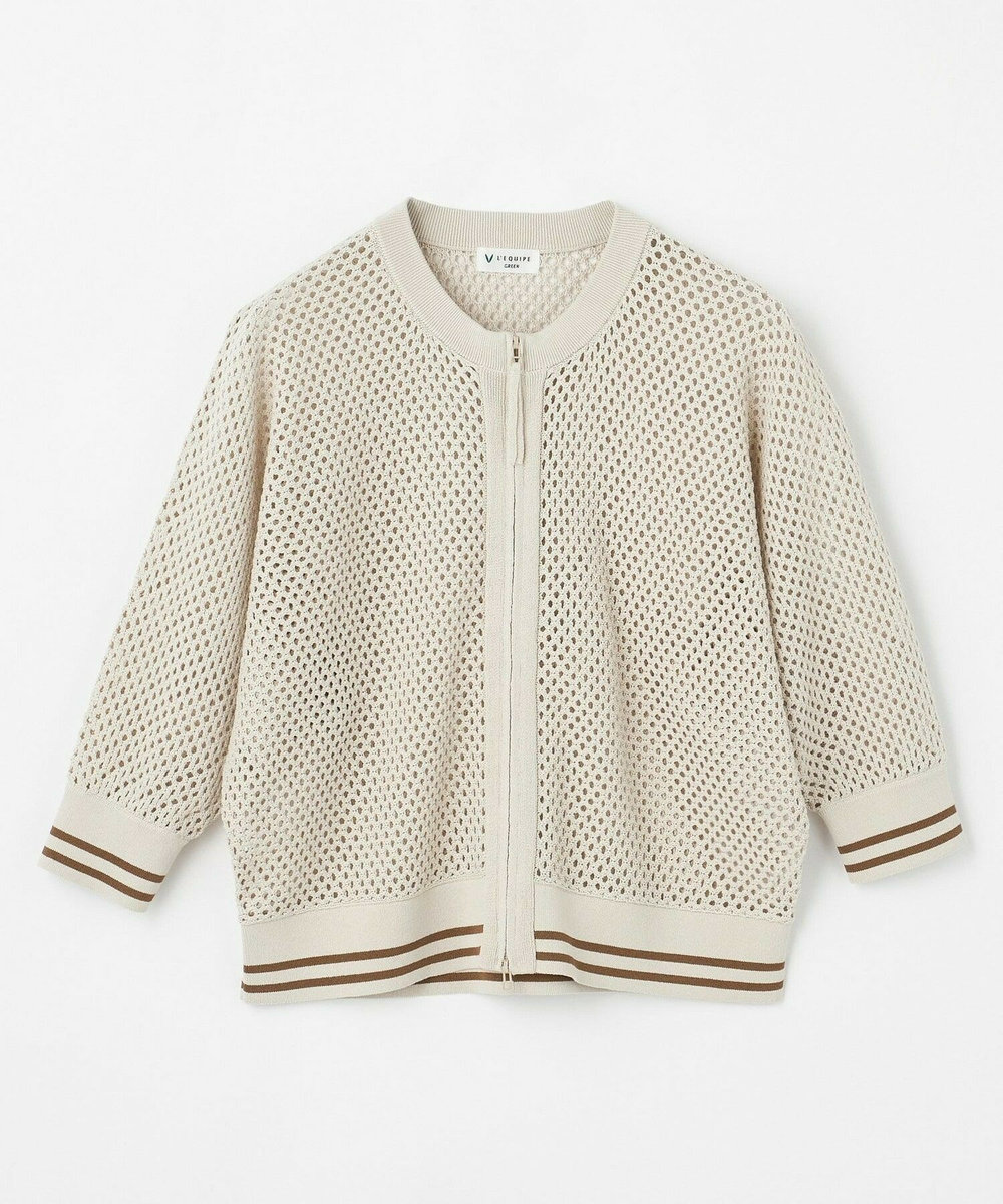 L'EQUIPE GREEN 和紙メッシュショートブルゾン ベージュ