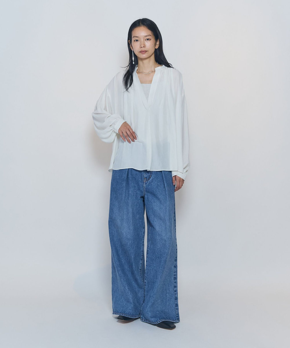 1er Arrondissement ギャザースキッパーブラウス オフホワイト