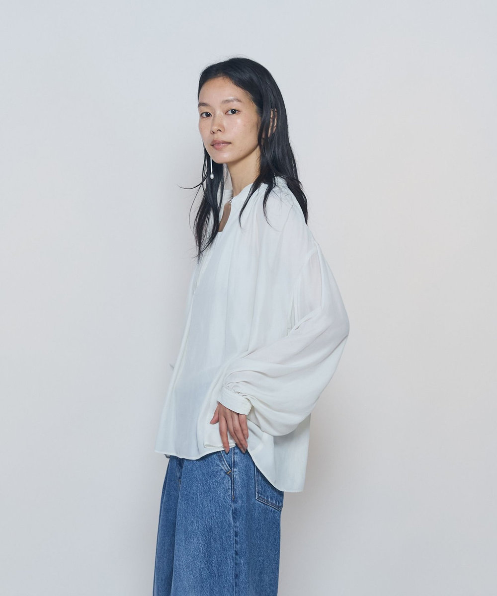 1er Arrondissement ギャザースキッパーブラウス オフホワイト