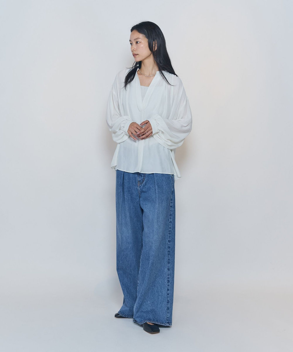 1er Arrondissement ギャザースキッパーブラウス オフホワイト
