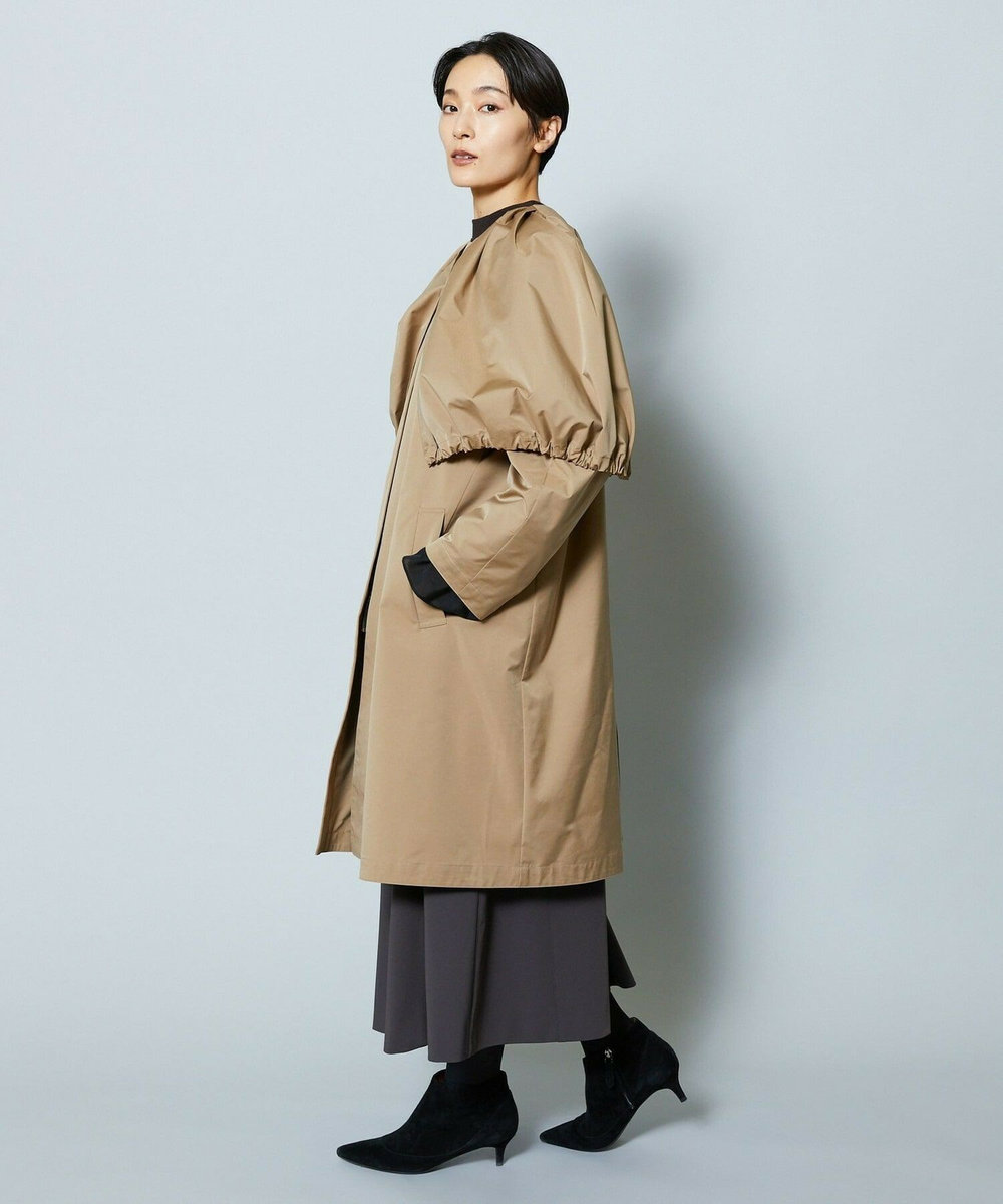MOGA Collection MOGA Collection ポリエステルロングサテンコート ベージュ