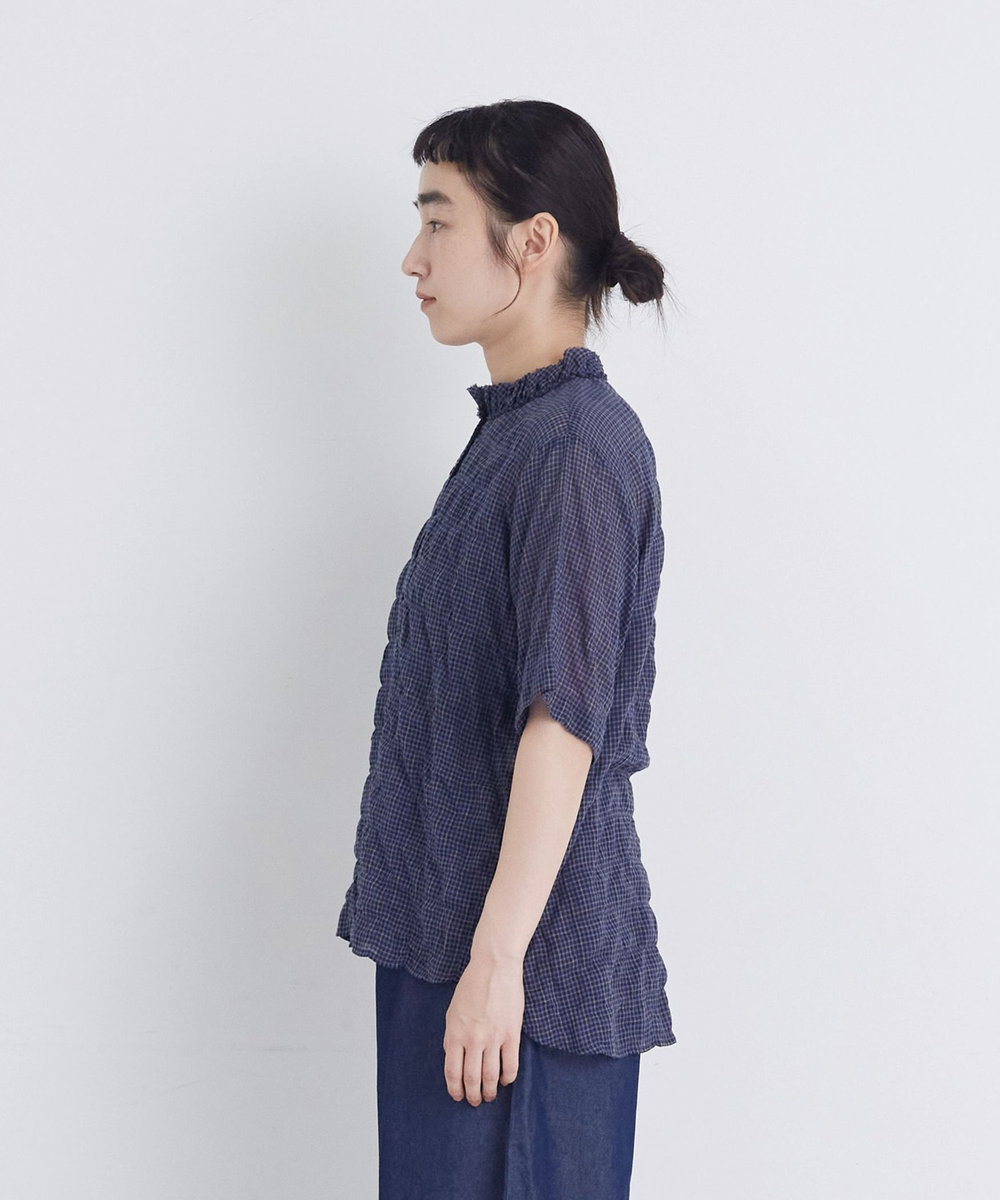 congés payés ADIEU TRISTESSE 【FAVE】シャーリングダブルフリルカラーブラウス パープル系その他