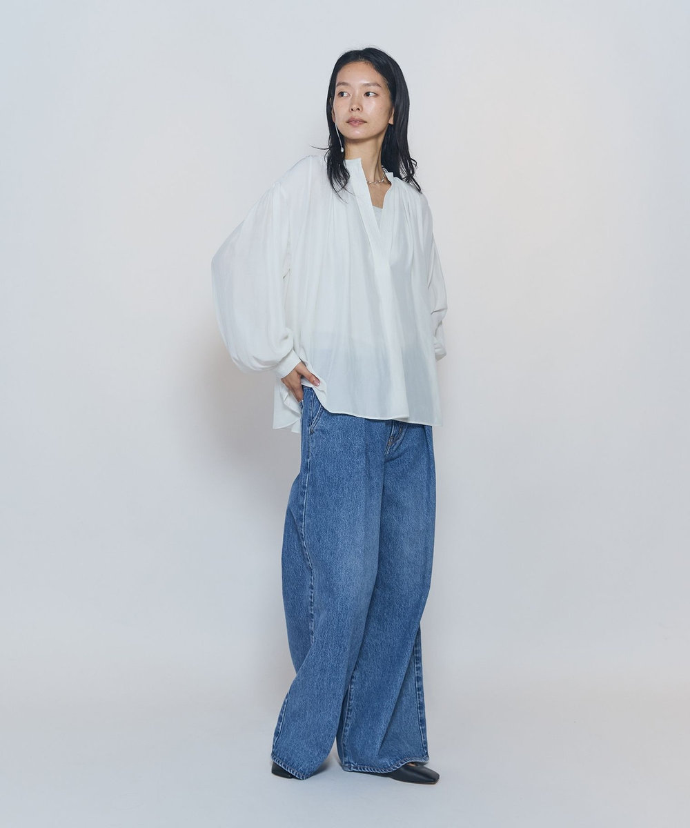 1er Arrondissement ギャザースキッパーブラウス オフホワイト