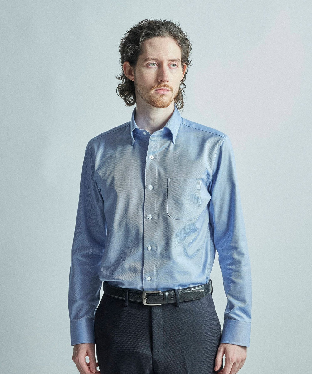 MEN'S BIGI 【ACTIVE TAILOR/アクティブテイラー】コットンツイルドレスシャツ＜イージーケア＞ ブルー
