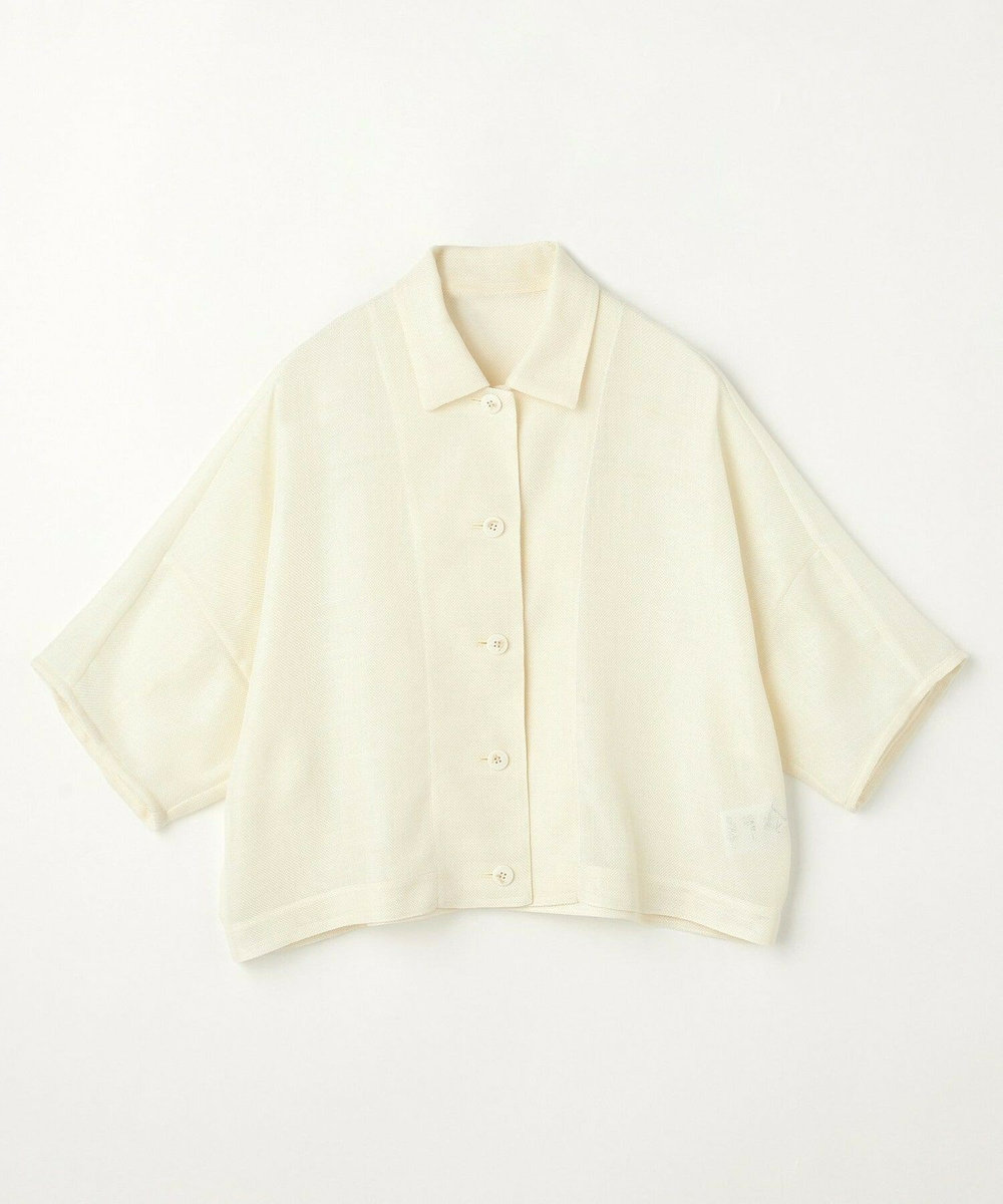 L'EQUIPE リネンライクメッシュジャケット オフホワイト