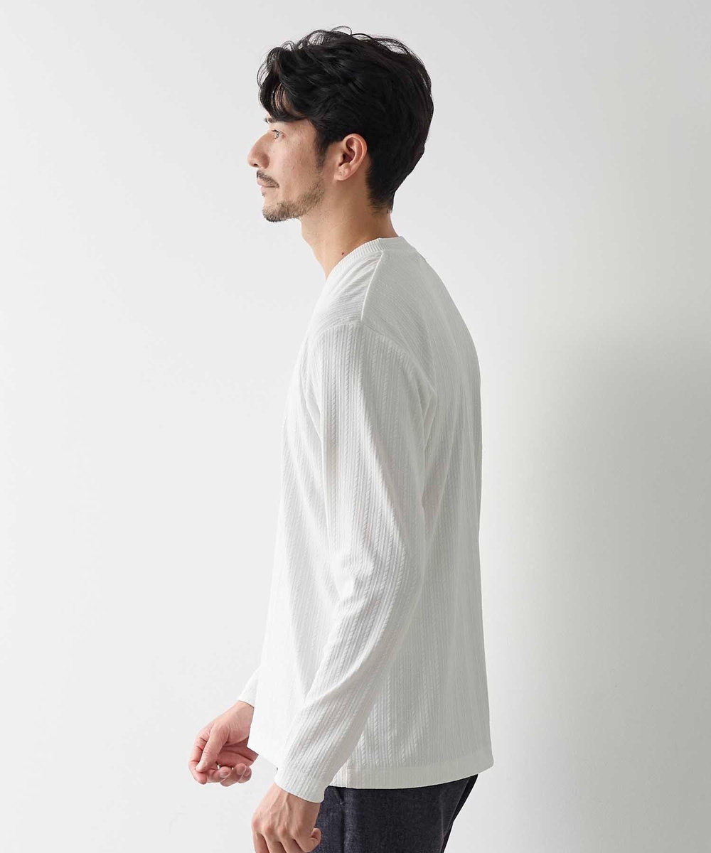 UNION STATION リンクスジャガード　リブニットソーTシャツ ホワイト