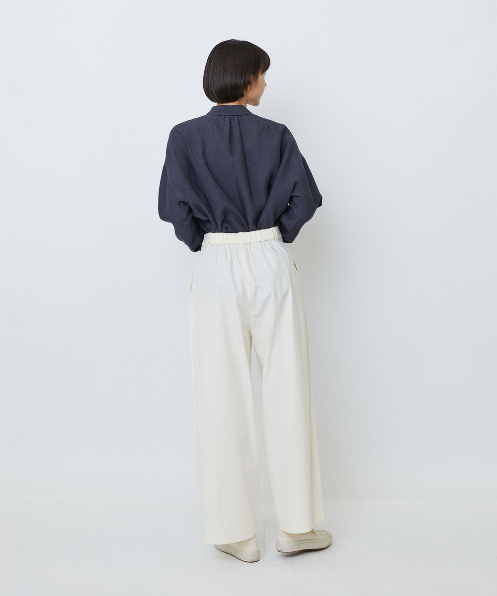 LOISIR 【MTサイズ有り】コットンダンプワイドパンツ オフホワイト