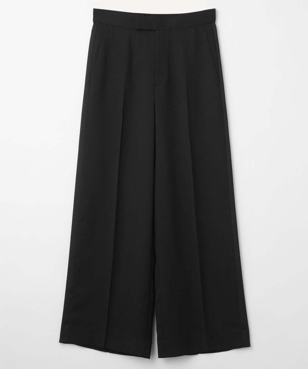MOGA バックサテンジョーゼットセミワイドパンツ ブラック