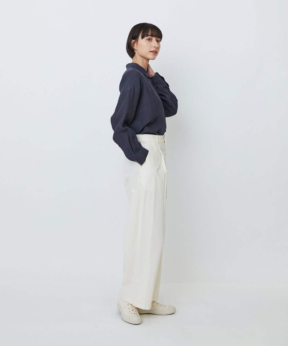 LOISIR 【MTサイズ有り】コットンダンプワイドパンツ オフホワイト