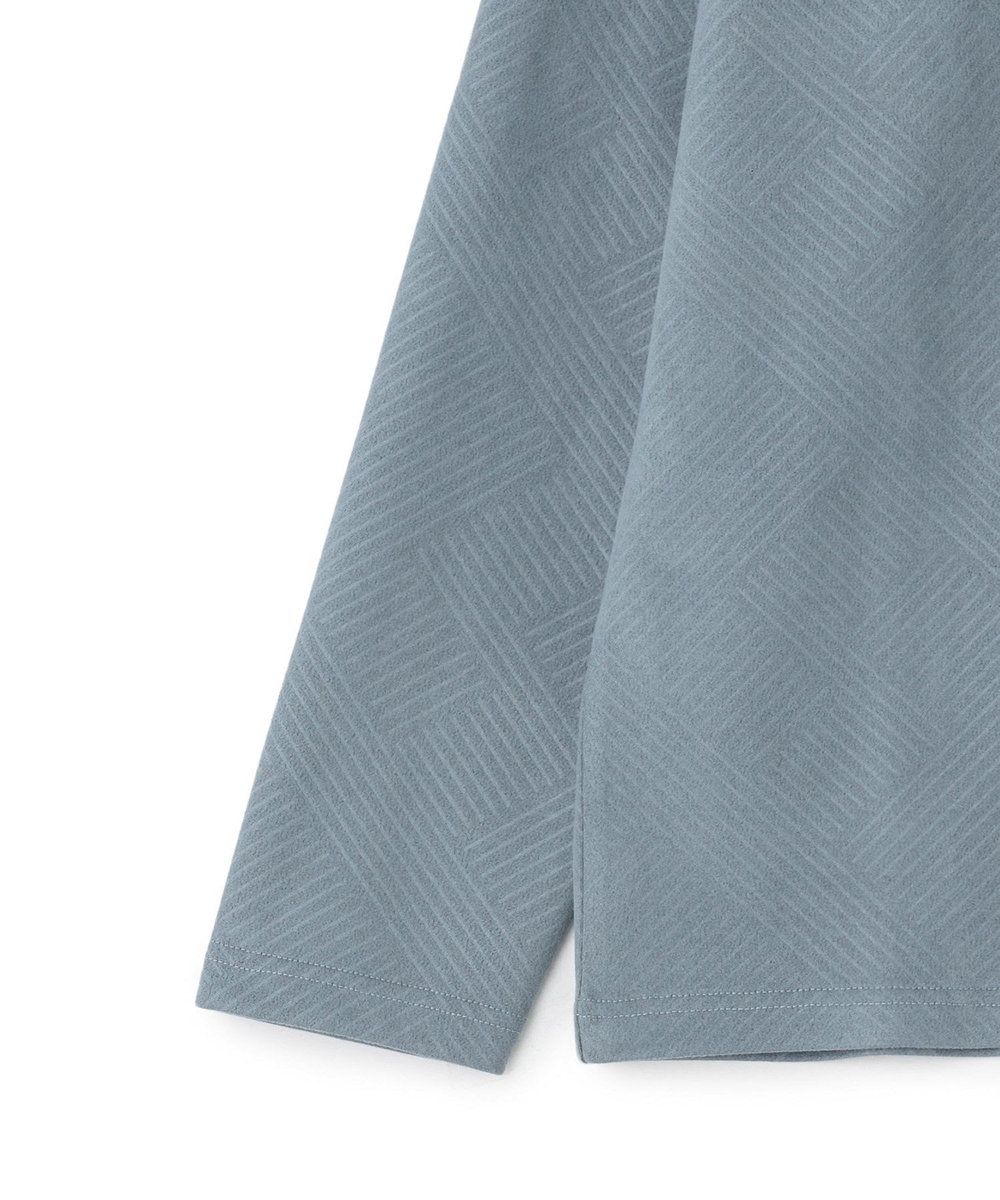 MEN'S BIGI テックスエードダンボールモックネックT ブルー
