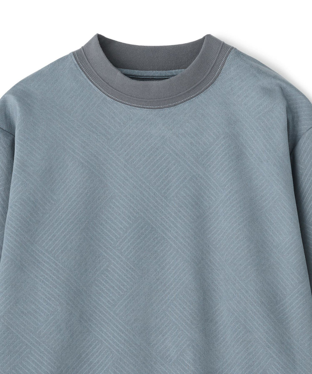 MEN'S BIGI テックスエードダンボールモックネックT ブルー