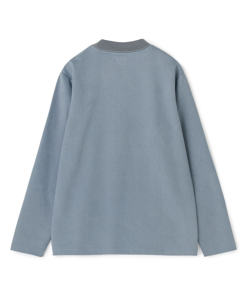 MEN'S BIGI テックスエードダンボールモックネックT ブルー