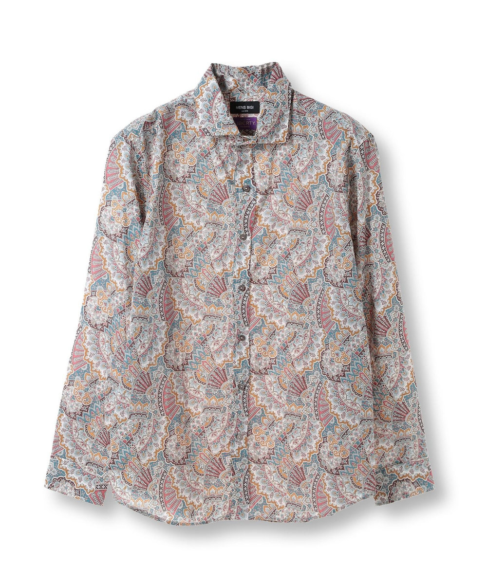 MEN'S BIGI 【LIBERTY/リバティー】リトールドプリントシャツ ピンク系その他