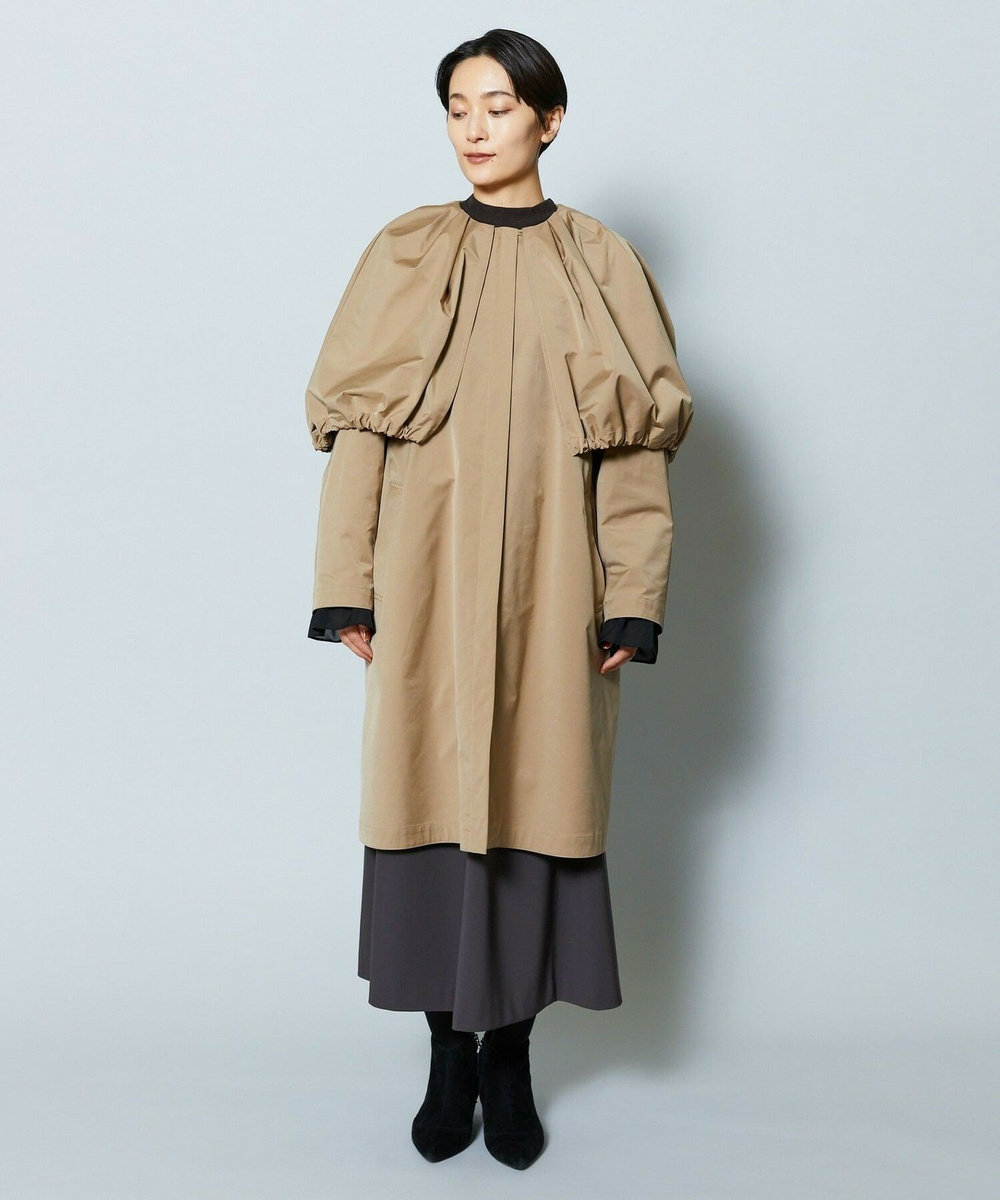 MOGA Collection MOGA Collection ポリエステルロングサテンコート ベージュ