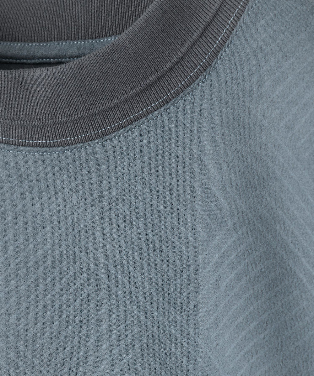MEN'S BIGI テックスエードダンボールモックネックT ブルー
