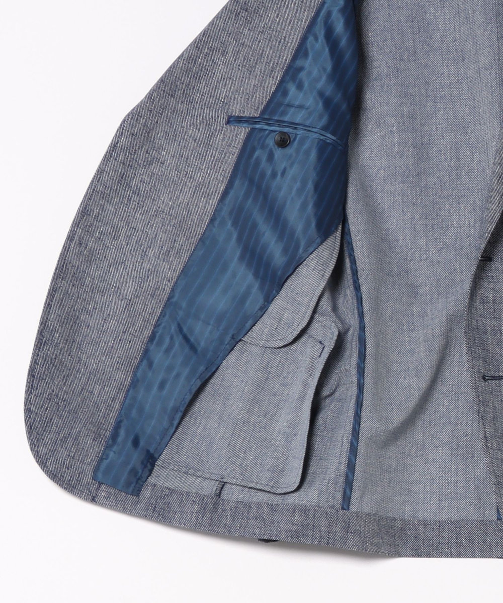 MEN'S BIGI COOL DOTS メランジプリントジャケット〈イージーケア/吸水速乾〉 ネイビー