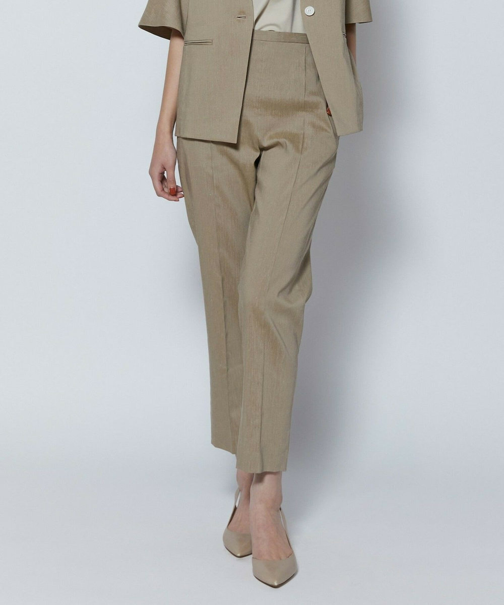 L'EQUIPE COUTURIER ファインリネンクロスパンツ モカ