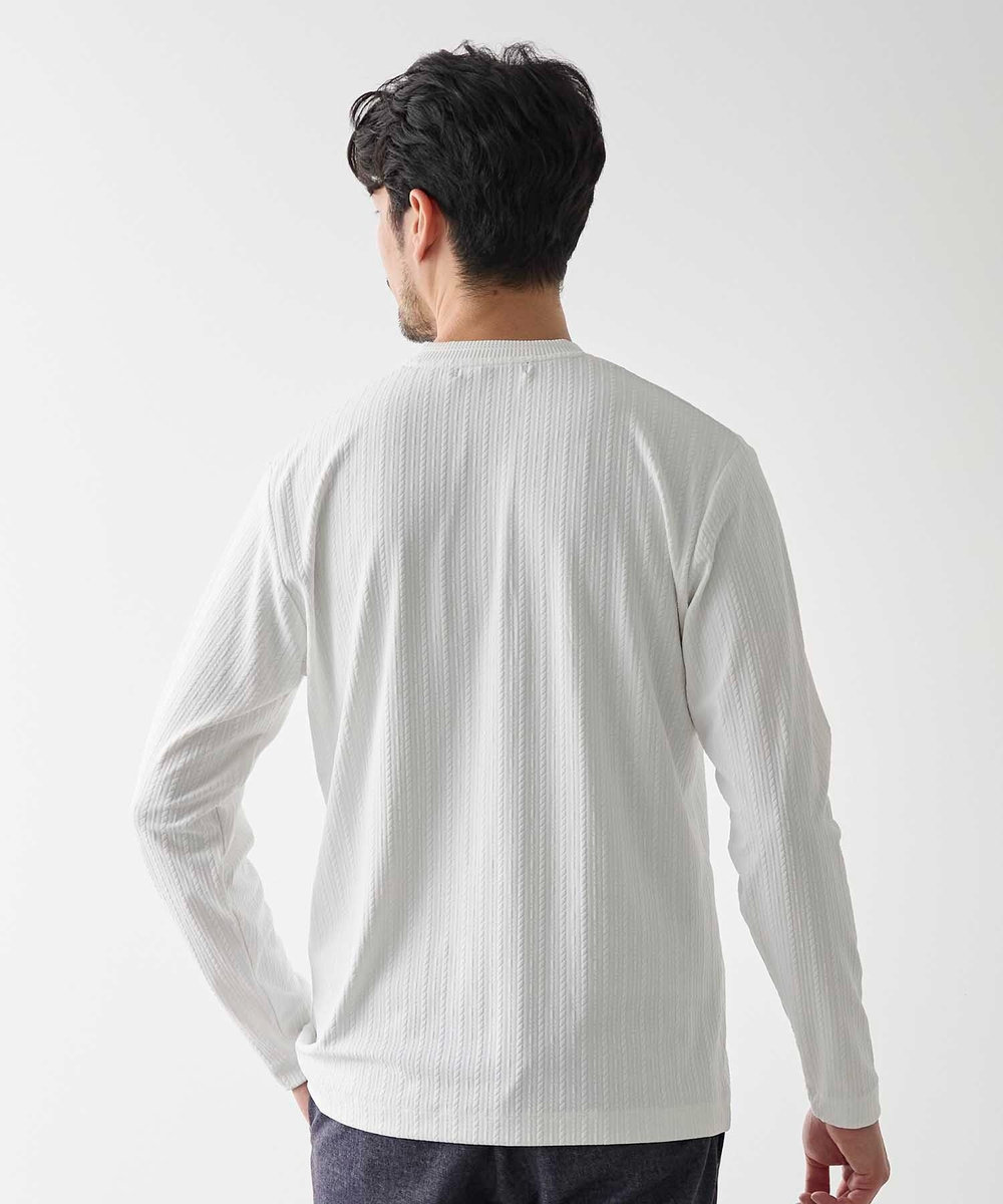 UNION STATION リンクスジャガード　リブニットソーTシャツ ホワイト