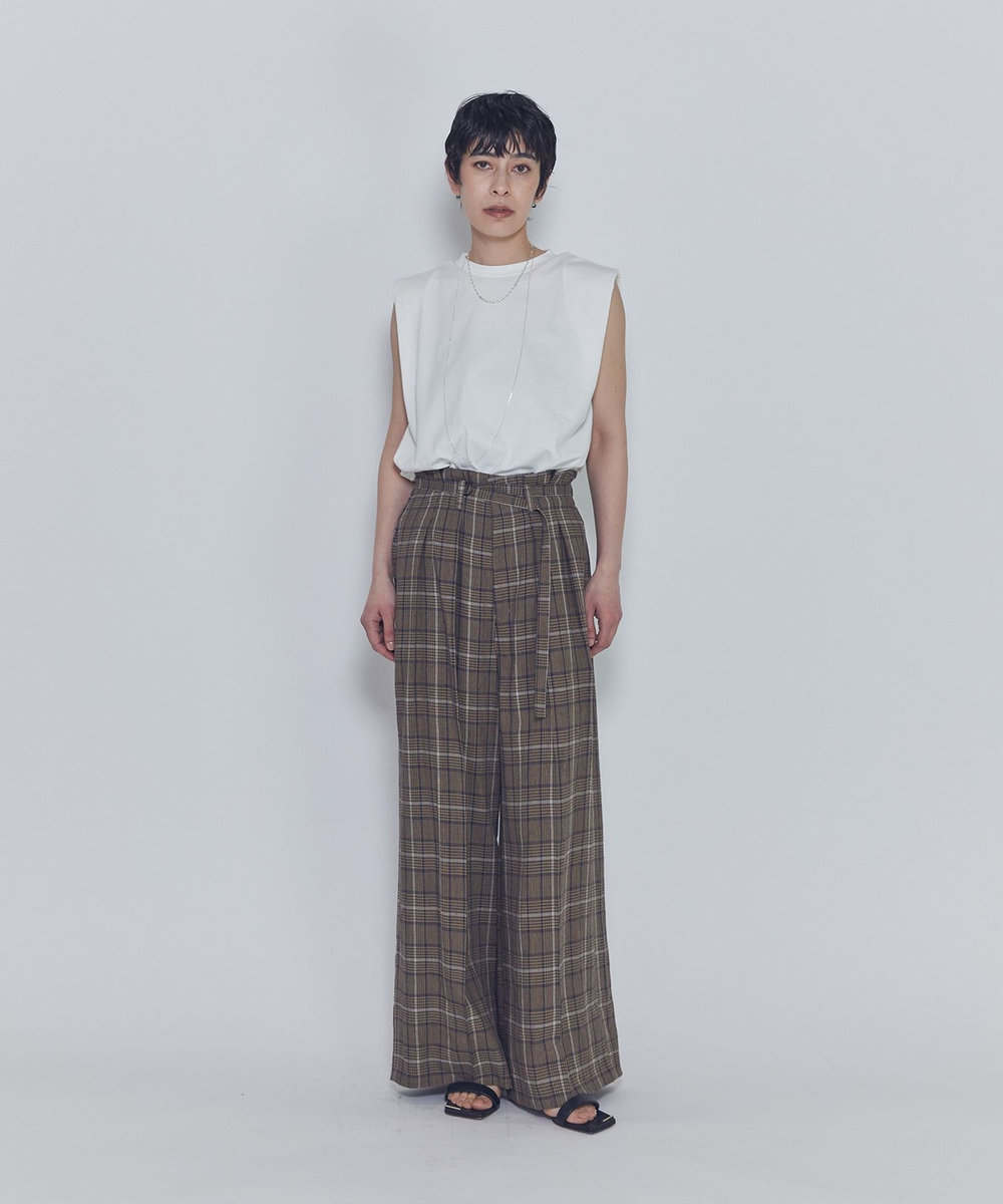 1er Arrondissement ショルダータックノースリーブTシャツ オフホワイト