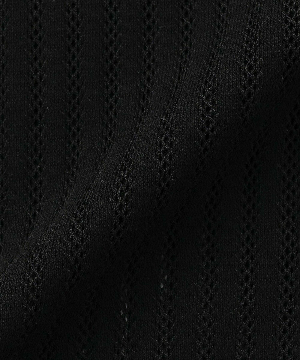 feerique Lサイズ（大きいサイズ） 【大きいサイズ】feerique ラッセルメッシュストライププルオーバー ブラック