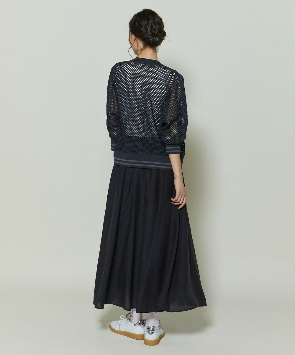 L'EQUIPE GREEN 和紙メッシュショートブルゾン ネイビー
