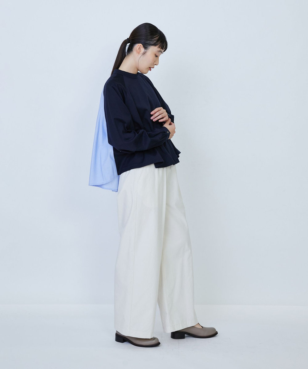 LOISIR コットンポンチコンビネーションブラウス ブルー系その他