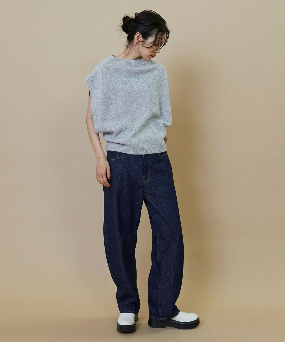 L'EQUIPE GREEN カシミヤ混ニットベスト ライトグレー