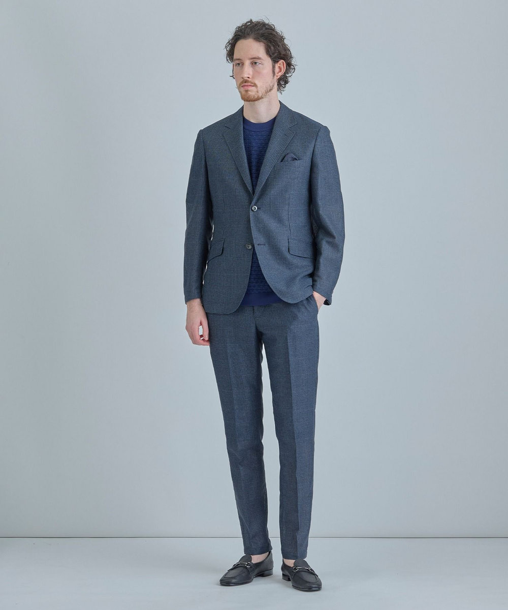 MEN'S BIGI 【ACTIVE TAILOR】ブリスターニットジャカードＴシャツ＜通気性/速乾性＞ ネイビー