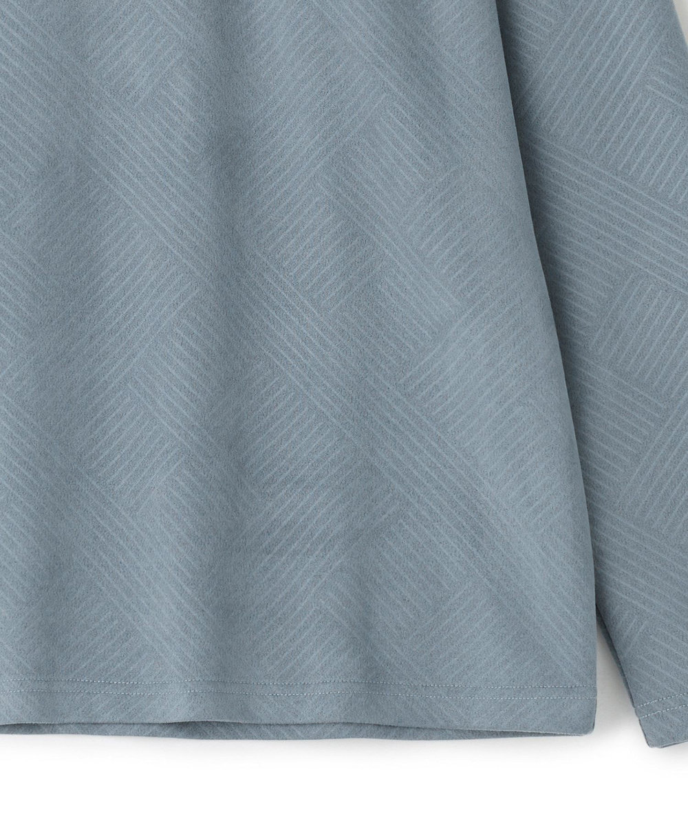 MEN'S BIGI テックスエードダンボールモックネックT ブルー