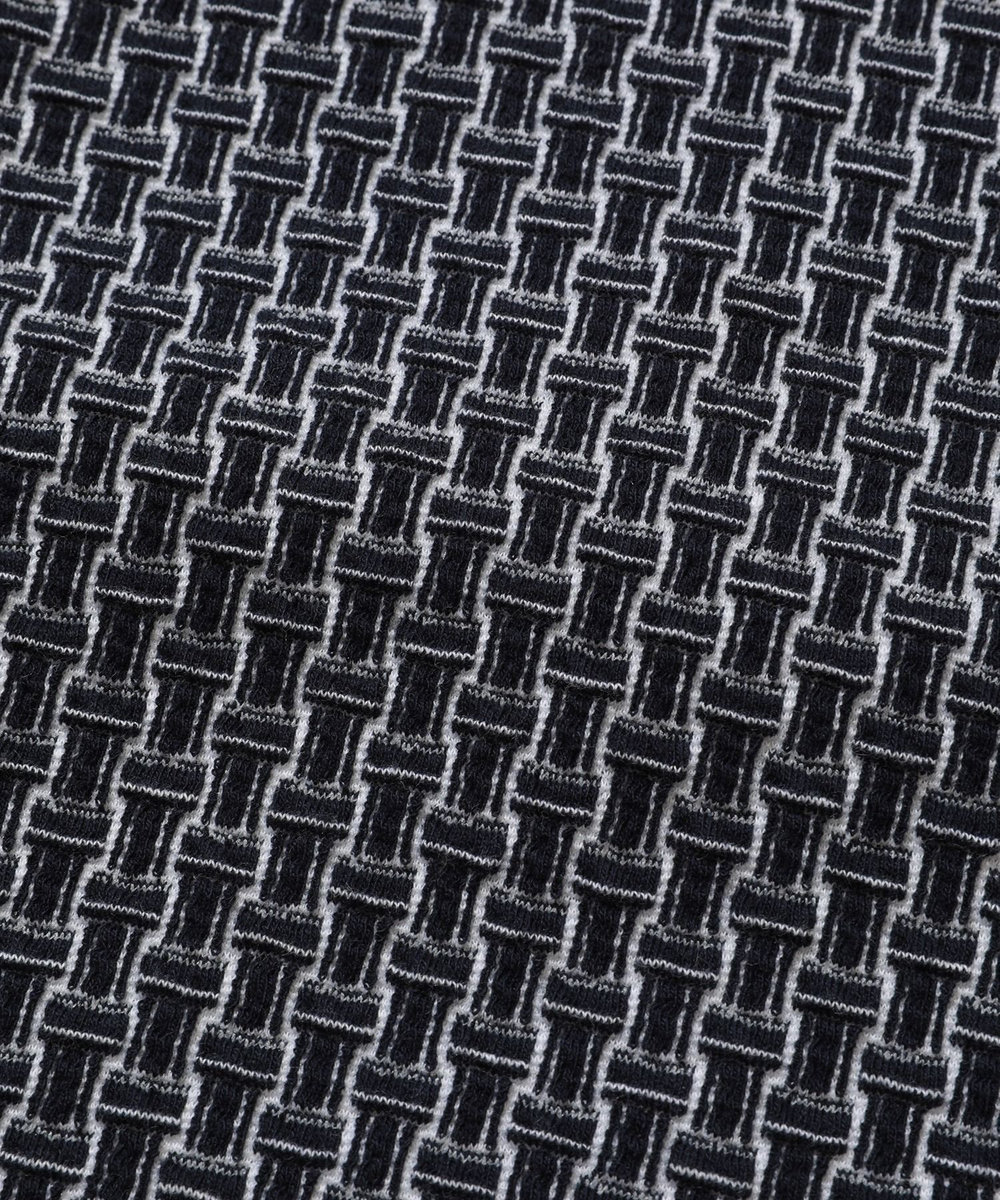 MEN'S BIGI 格子柄フクレジャカードカットソー ネイビー