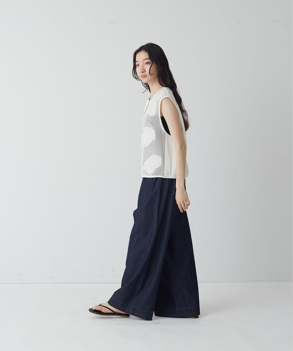 congés payés ADIEU TRISTESSE 刺繍モチーフベスト オフホワイト