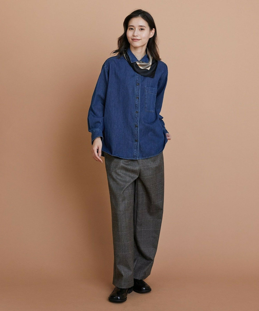 L'EQUIPE ウールサキソニーストレートパンツ チェック