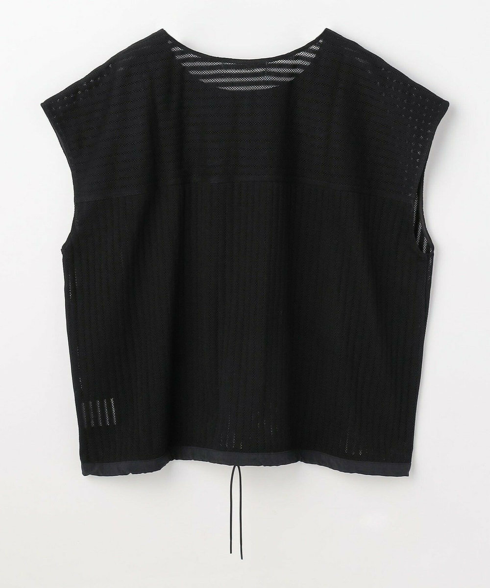 feerique Lサイズ（大きいサイズ） 【大きいサイズ】feerique ラッセルメッシュストライププルオーバー ブラック