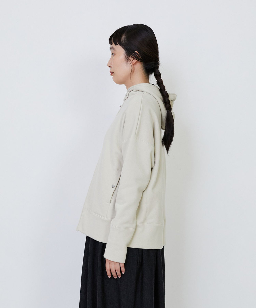 LOISIR 度詰め裏毛ジップフーディ アイボリー