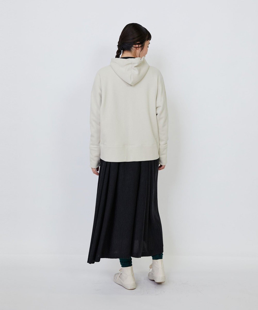 LOISIR 度詰め裏毛ジップフーディ アイボリー
