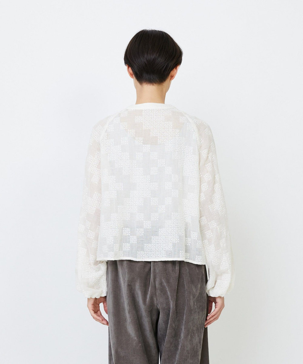 LOISIR 【少量生産】ガーゼエンブロイダリーカシュクールブラウス オフホワイト